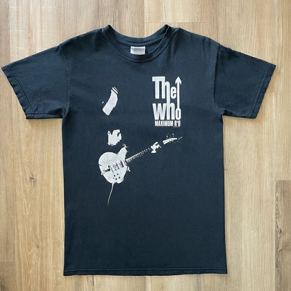 Vintage 2003 Black Faded The Who Maximum R&B Tour Band T-Shirt Hanes Small